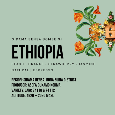 Ethiopia Sidama Bensa Bombe G1 Natural Espresso