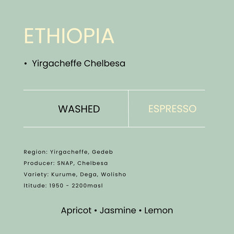 Ethiopia Yirgacheffe Chelbesa Washed Espresso