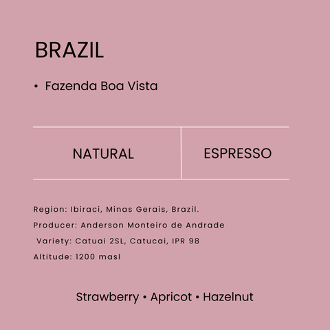 Brazil Mogiana Fazenda Boa Vista Micro Lot Natural Espresso