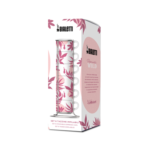 Bialetti set of 6 Primavera espresso cups Pink