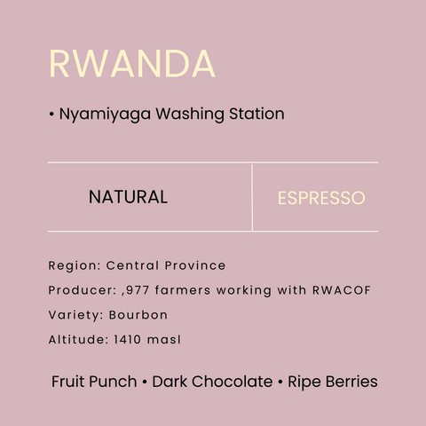 Rwanda Nyamiyaga Washing Station Natural Espresso