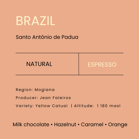 Brazil Santo Antônio de Padua Natural Espresso