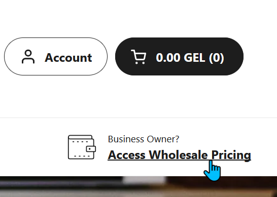 A picture of a cursor hovering over a link that says 'Access Wholesale Pricing'